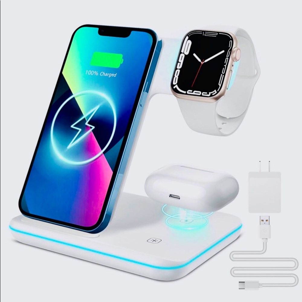📲 NWOT 3 in 1, Qi-Certified, 15W, Charging Station! Not just for Apple! 📱